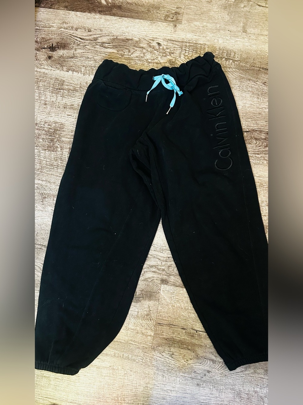 Calvin Klein 💕Black Joggers with 🩵Blue draw string